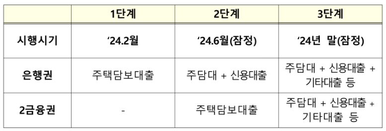 스트레스 DSR 적용 계획